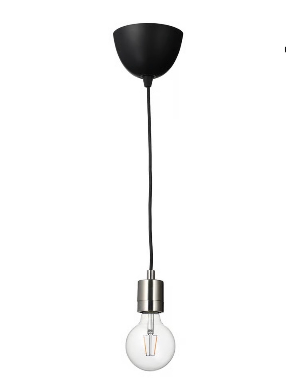 IKEA  Skaftet Pendant Light in Black and Silver . Bulb not included NWT